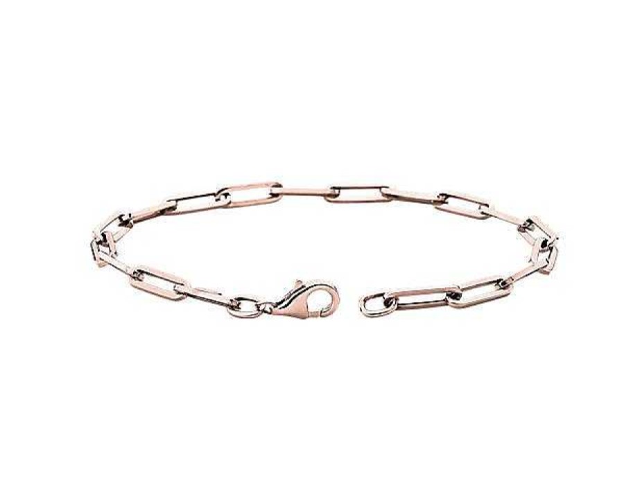 Bracelets | Blue Nile 7.5" Paperclip Bracelet In 14K Italian Rose Gold (4 Mm)