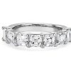 Women'S Rings | Blue Nile Seven Stone Asscher Lab Grown Diamond Ring In Platinum (3 Ct. Tw.)