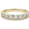 Rings | Blue Nile Two Row Diagonal Marquise And Pave Diamond Band In 14K Yellow Gold (3/8 Ct)