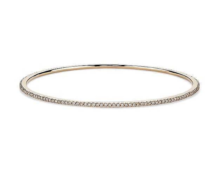 Bracelets | Blue Nile Stackable Pav Diamond Bangle In 18K Yellow Gold (1 Ct. Tw.)