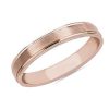 Men'S Rings | Blue Nile Brushed Inlay Wedding Ring In 14K Rose Gold (4Mm)