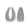 Earrings | Blue Nile Graduated Diamond Hoop Earrings In 14K White Gold (2 Ct. Tw.)