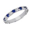 Women'S Rings | Blue Nile French Pav Sapphire And Diamond Eternity Ring In 14K White Gold (2.5Mm)