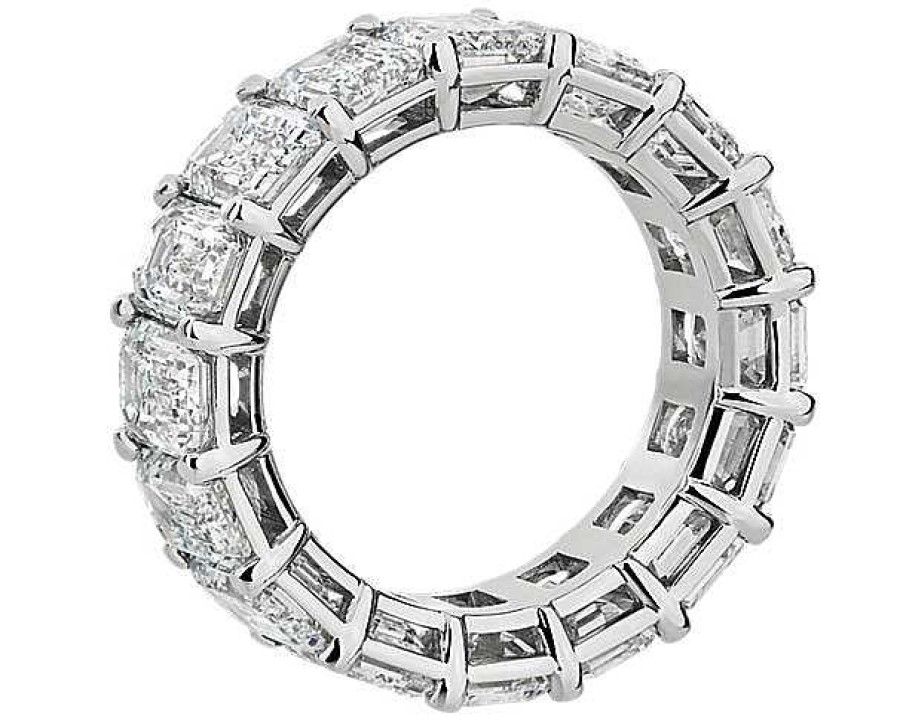 Women'S Rings | Blue Nile Emerald Cut Diamond Eternity Ring In 14K White Gold (11 Ct. Tw.)