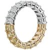 Women'S Rings | Blue Nile Radiant-Cut Half And Half Yellow Diamond Eternity Ring In 18K Yellow And White Gold (4 3/8 Ct. Tw.)