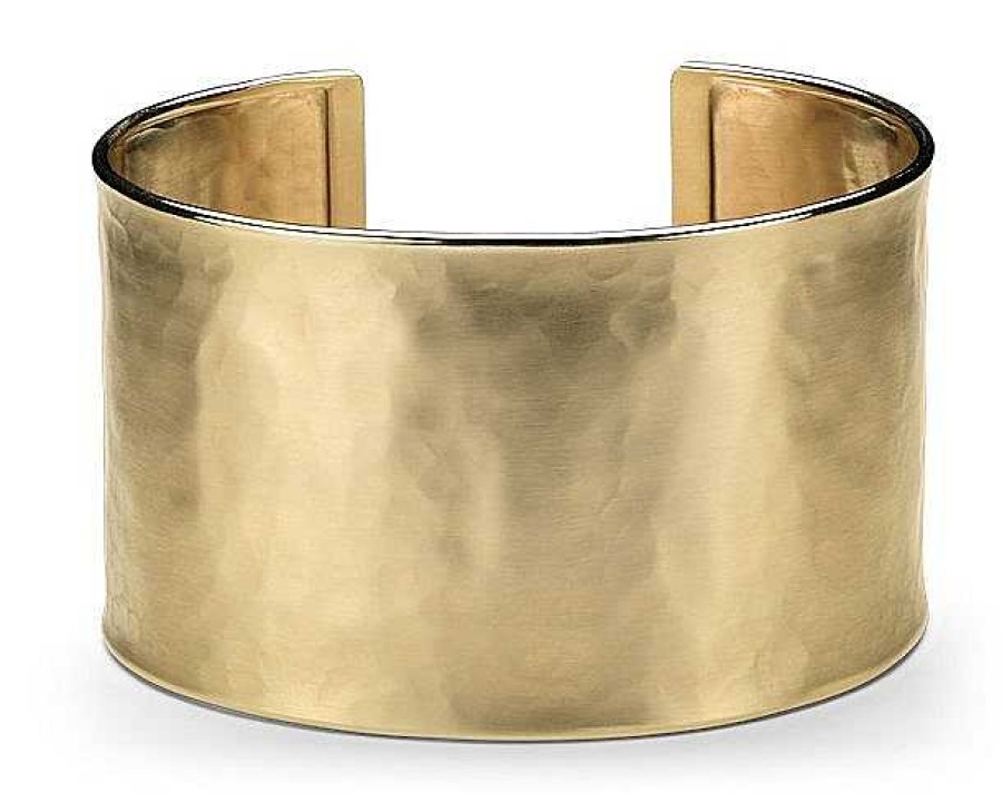 Bracelets | Blue Nile Wide Hammered Cuff Bracelet In 14K Italian Yellow Gold (37 Mm)