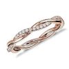 Women'S Rings | Blue Nile Petite Twist Diamond Eternity Ring In 14K Rose Gold (1/5 Ct. Tw.)