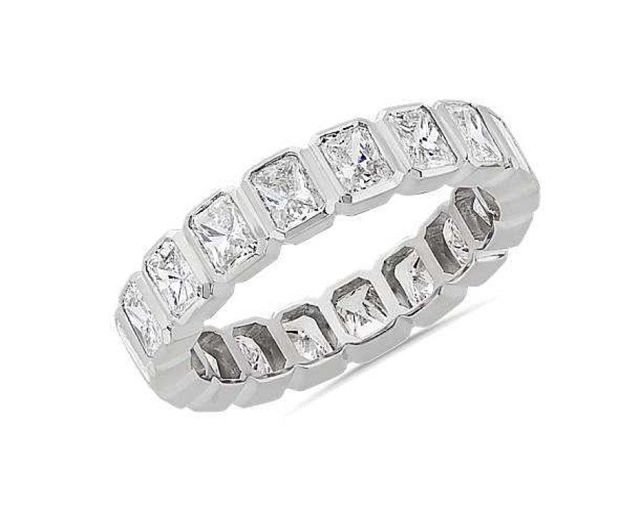 Women'S Rings | Blue Nile Bezel Radiant Diamond Eternity Ring In Platinum (3 Ct. Tw.)