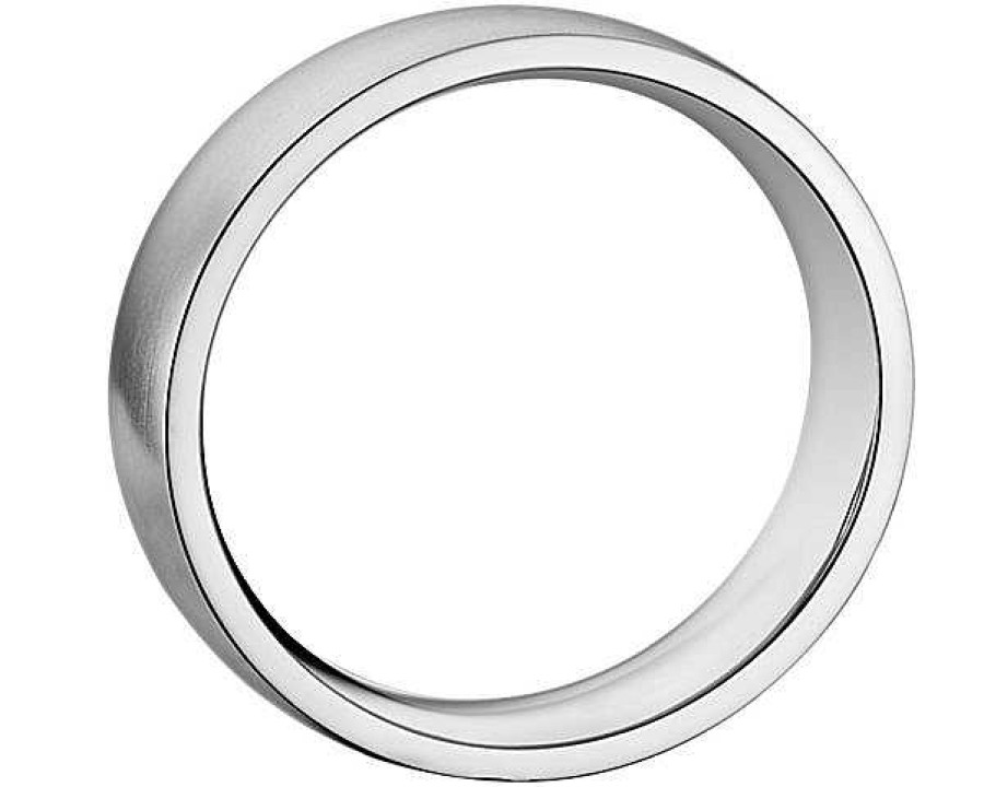 Men'S Rings | Blue Nile Matte Low Dome Comfort Fit Wedding Ring In Platinum (6Mm)