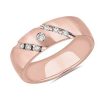 Men'S Rings | Blue Nile Diagonal Diamond Highlight Wedding Ring In 18K Rose Gold (7 Mm, 1/4 Ct. Tw.)