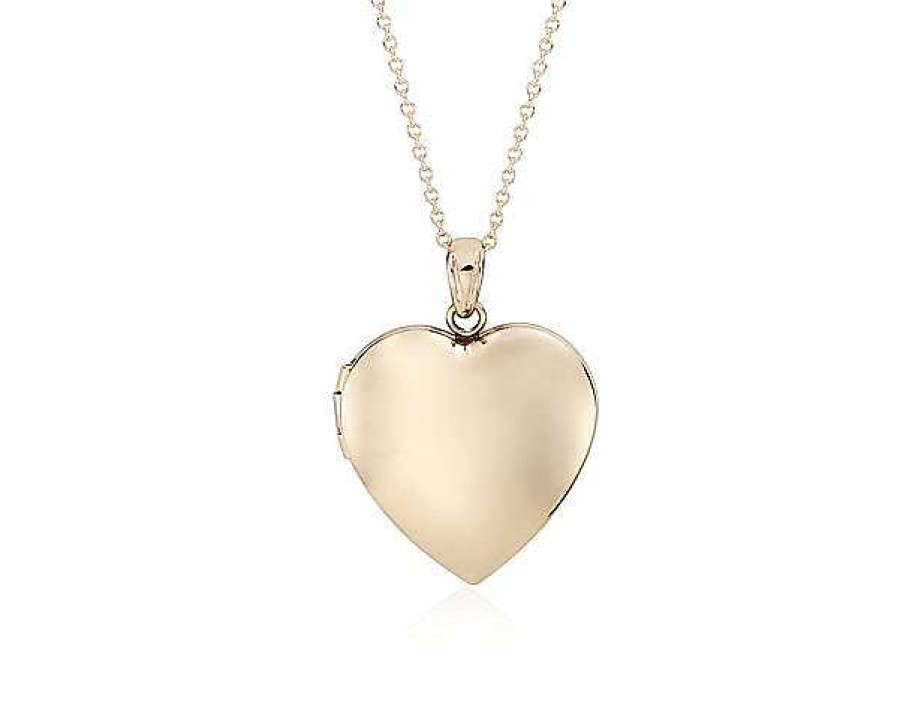 Necklaces | Blue Nile 18" Sweetheart Locket In 14K Yellow Gold