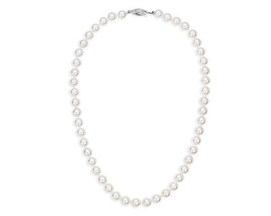 Necklaces | Blue Nile 24" Classic Akoya Cultured Pearl Strand Necklace In 18K White Gold (7.5-8.0Mm)