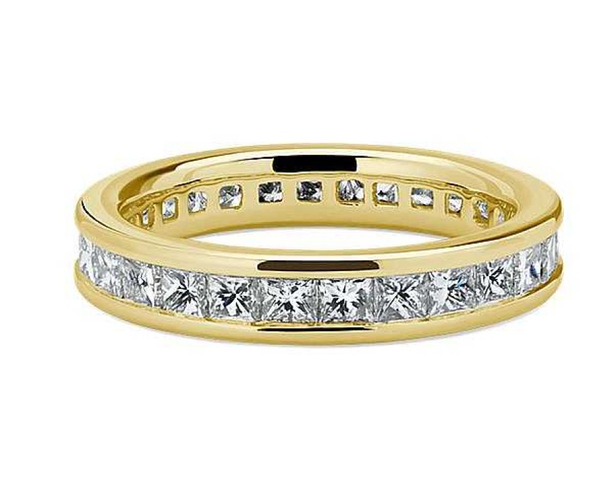 Women'S Rings | Blue Nile Channel Set Princess Diamond Eternity Ring In 14K Yellow Gold (2 Ct. Tw.)