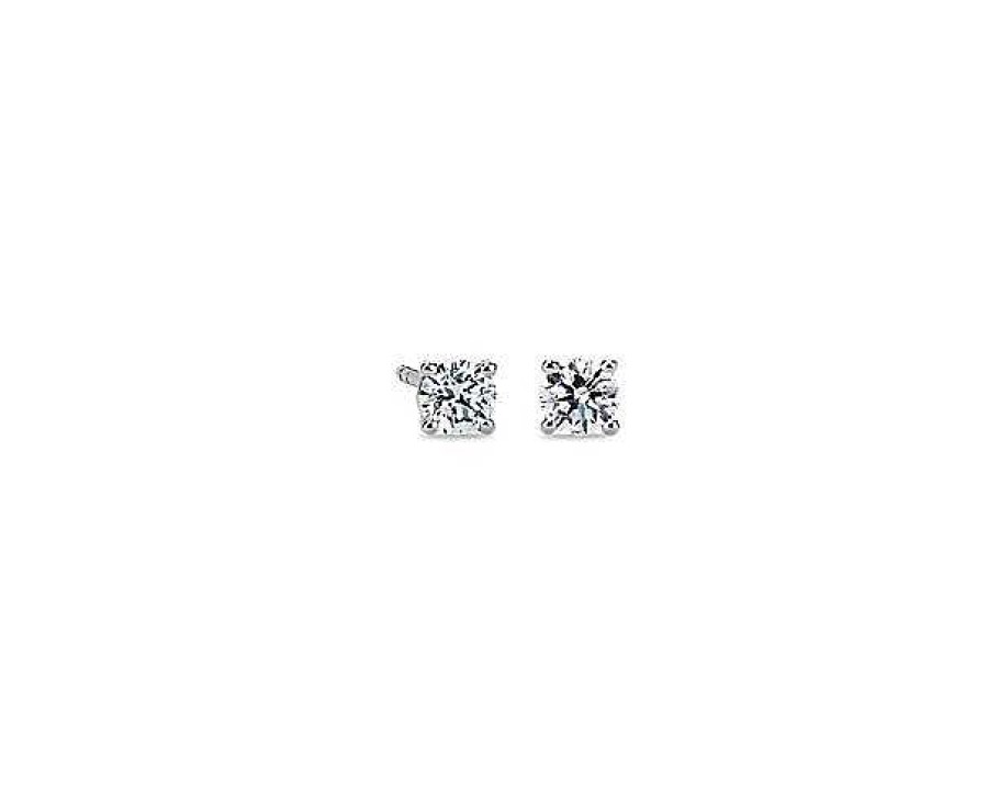 Earrings | Blue Nile Canadian Diamond Stud Earrings In 18K White Gold (1/2 Ct. Tw.)