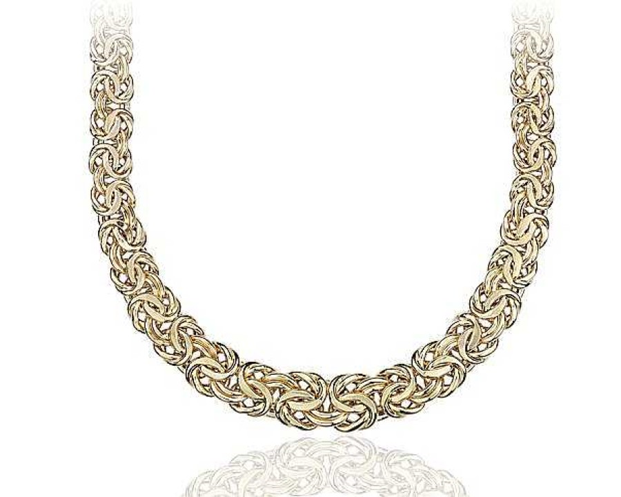 Necklaces | Blue Nile 18" Graduated Byzantine Necklace In 14K Yellow Gold (7-12 Mm)