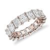 Women'S Rings | Blue Nile Radiant Cut Diamond Eternity Ring In 14K Rose Gold (7 Ct. Tw.)