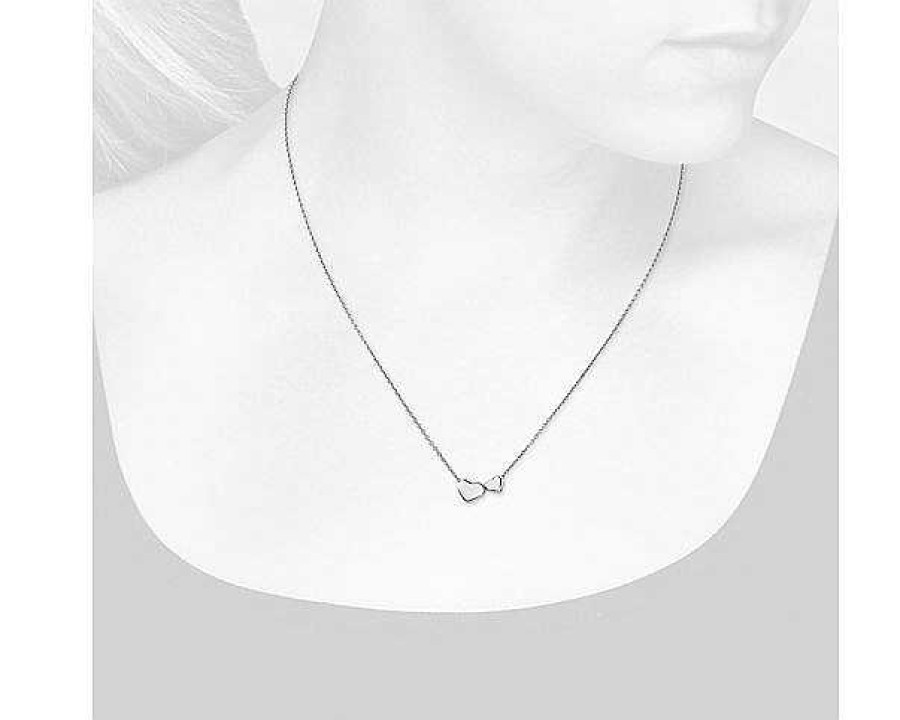 Necklaces | Blue Nile 18" Nested Heart Pendant In Sterling Silver (1 Mm)