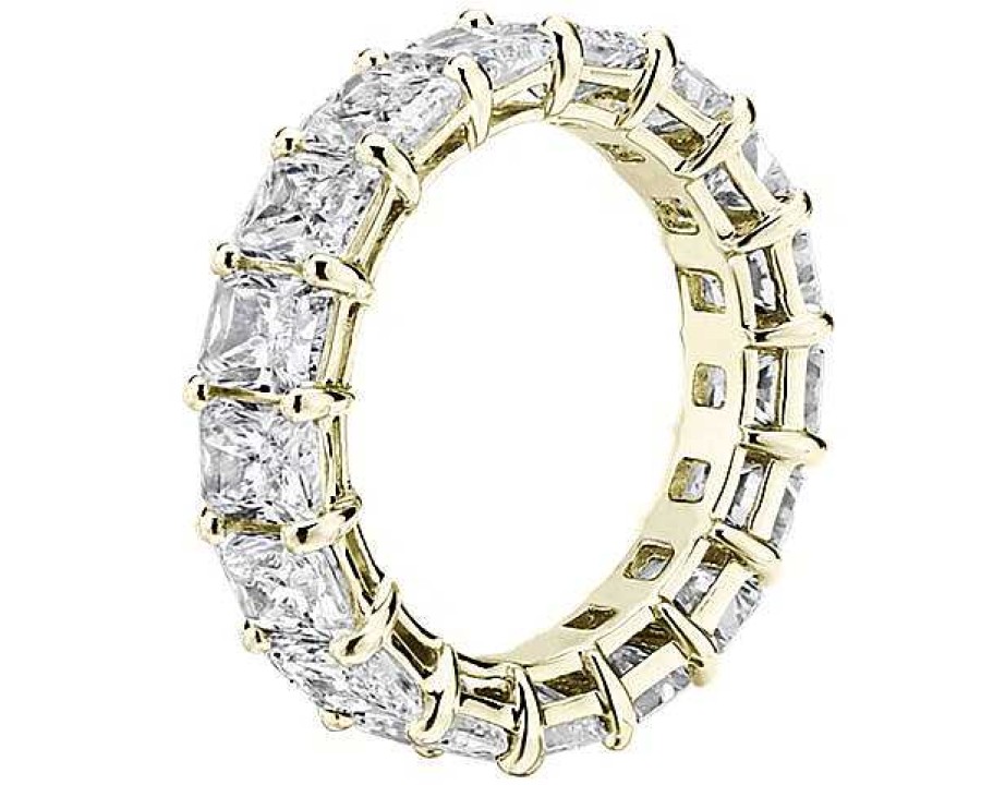 Women'S Rings | Blue Nile Radiant Cut Diamond Eternity Ring In 14K Yellow Gold (7 Ct. Tw.)