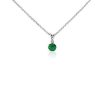 Necklaces | Blue Nile Emerald And Diamond Solitaire Pendant In 18K White Gold (5Mm)