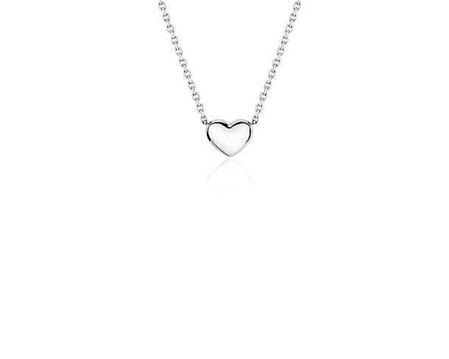 Necklaces | Blue Nile 18" Mini Heart Necklace In Platinum