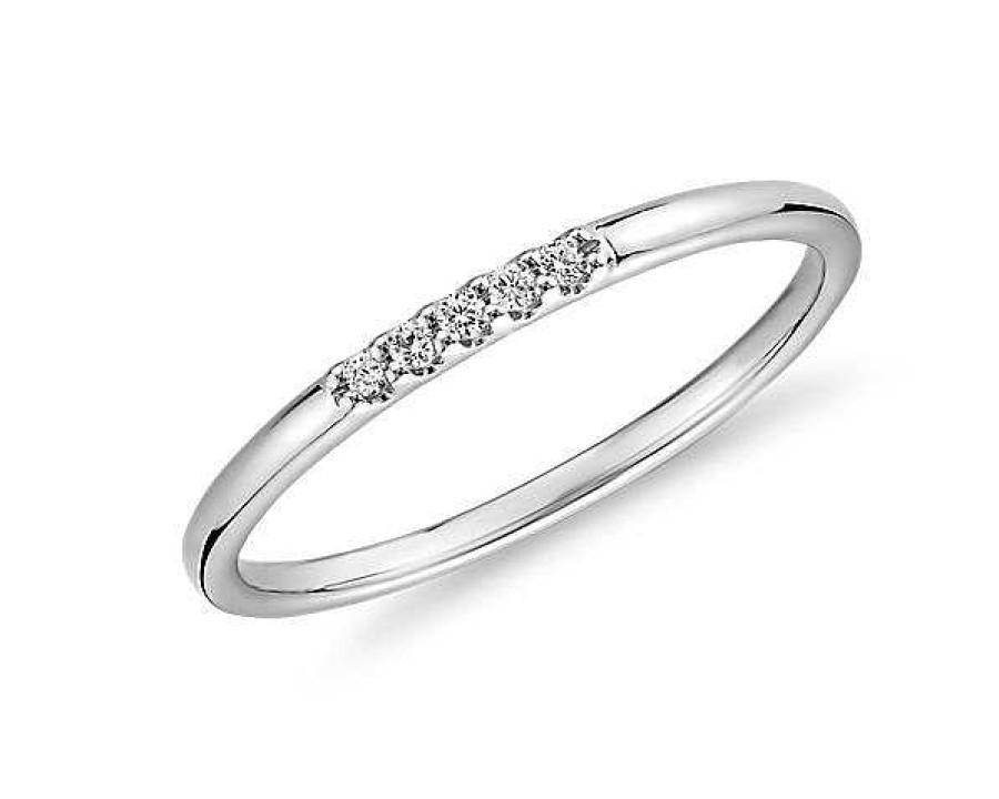 Rings | Blue Nile Ultra Mini Diamond Pav Stackable Fashion Ring In 14K White Gold