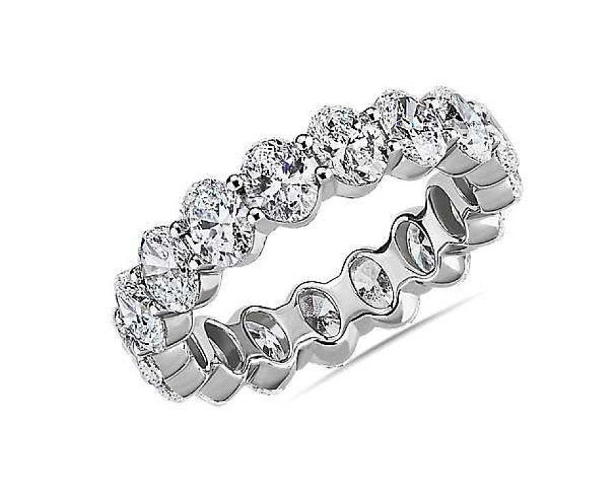 Women'S Rings | Blue Nile Lab Grown Diamond Oval Cut Eternity Ring In 14K White Gold (3 Ct. Tw.)