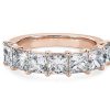 Women'S Rings | Blue Nile Seven Stone Princess Lab Grown Diamond Ring In 14K Rose Gold (3 Ct. Tw.)