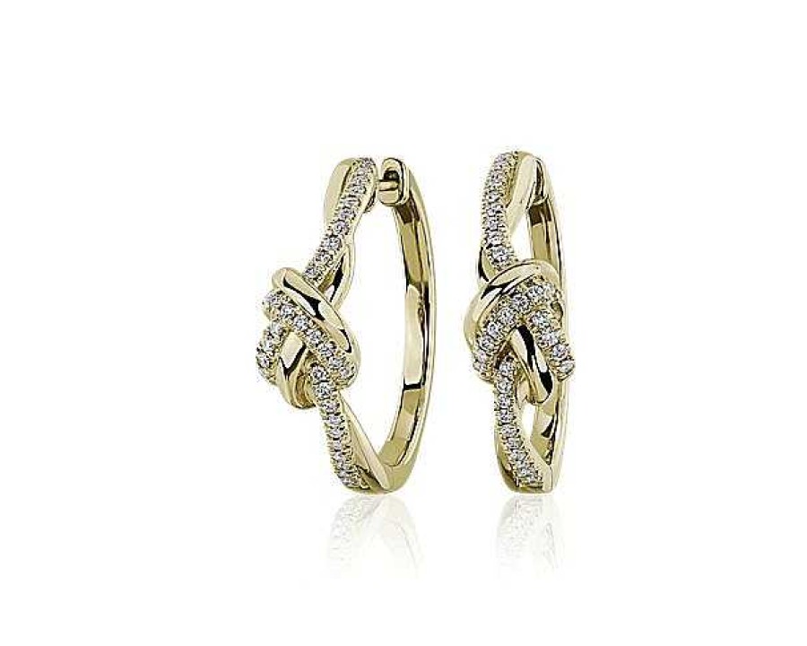 Earrings | Blue Nile Twisted Knot Hoop Earrings In 14K Yellow Gold (1/3 Ct. Tw.)