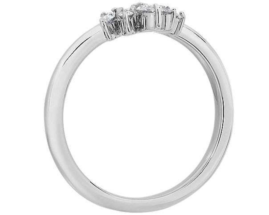 Rings | Blue Nile Curved Crown Stackable Ring In 14K White Gold (1/4 Ct. Tw.)