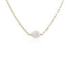 Necklaces | Blue Nile Paperclip Necklace With Baroque Pearl In 14K Yellow Gold