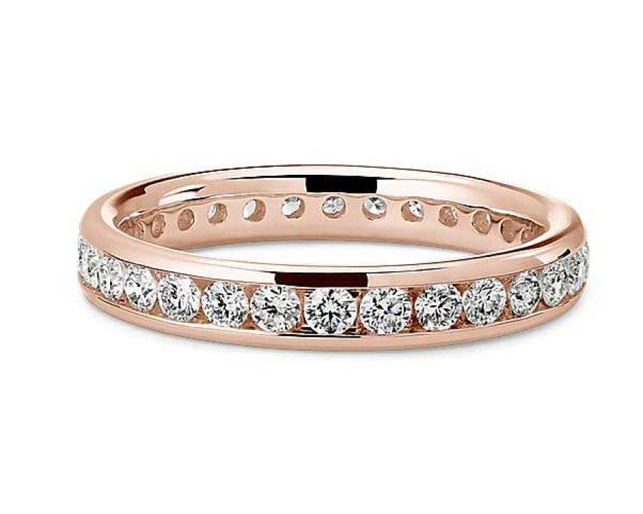 Women'S Rings | Blue Nile Channel Set Diamond Eternity Ring In 18K Rose Gold (1 Ct. Tw.)