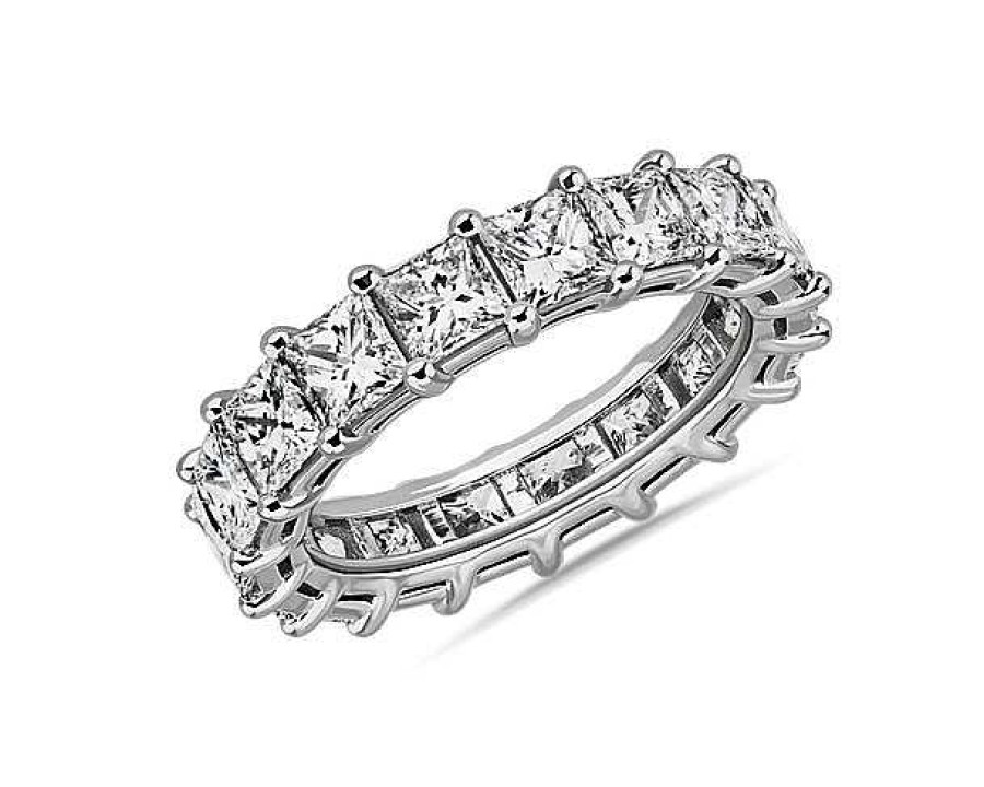 Women'S Rings | Blue Nile Lab Grown Diamond Princess Cut Eternity Ring In Platinum (5 Ct. Tw.)