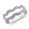 Women'S Rings | Blue Nile Scalloped Milgrain Diamond Ring Insert In 14K White Gold (3/8 Ct. Tw.)