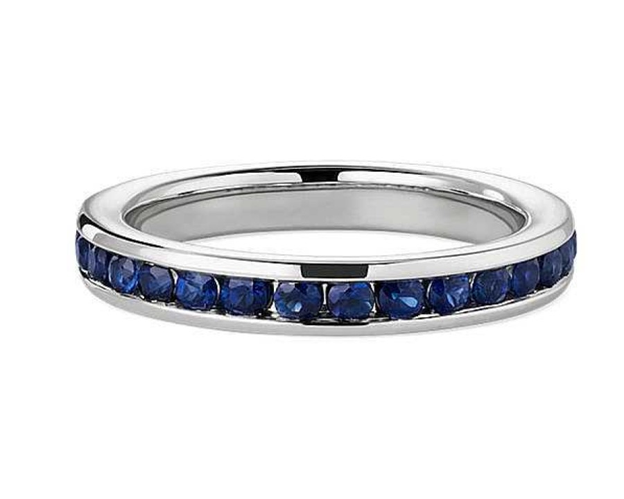 Women'S Rings | Blue Nile Channel Set Blue Sapphire Ring In Platinum (2Mm)