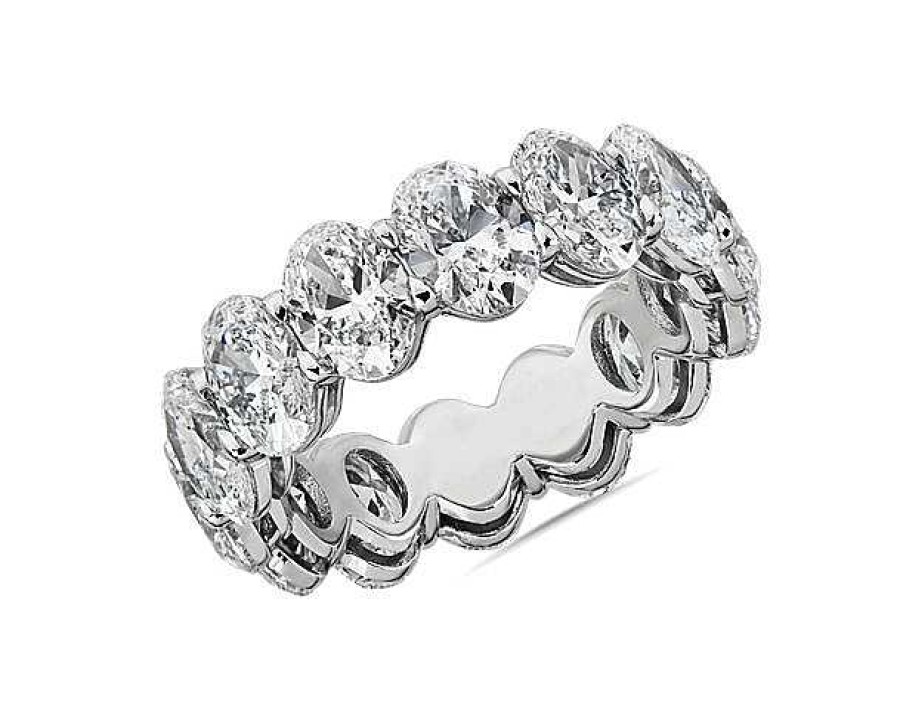 Women'S Rings | Blue Nile Oval Cut Diamond Eternity Ring In 14K White Gold (8 Ct. Tw.)