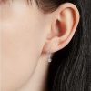 Earrings | Blue Nile Diamond Bezel Leverback Drop Earring In 14K White Gold (3/8 Ct. Tw.)