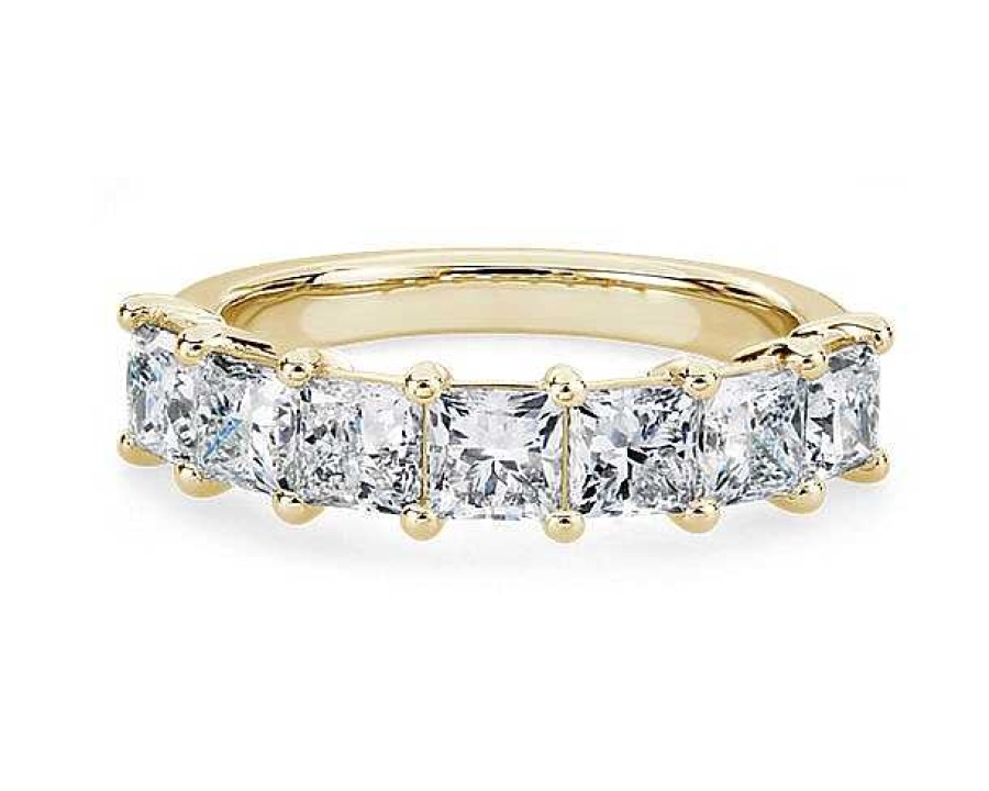 Women'S Rings | Blue Nile Seven Stone Princess Diamond Ring In 14K Yellow Gold (2 Ct. Tw.)