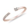 Rings | Blue Nile Ultra Mini Diamond Pav Open Stackable Fashion Ring In 14K Rose Gold