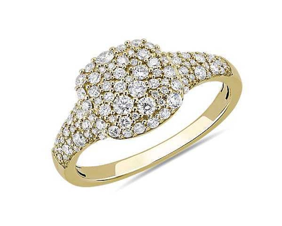 Rings | Blue Nile Diamond Signet Ring In 14K Yellow Gold (5/8 Ct. Tw.)