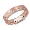 Men'S Rings | Blue Nile Diamond Brushed Line Wedding Ring In 14K Rose Gold (5 Mm, 1/5 Ct. Tw.)