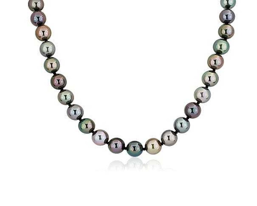 Necklaces | Blue Nile Tahitian Pearl Strand Necklace In 14K White Gold (8-9Mm)