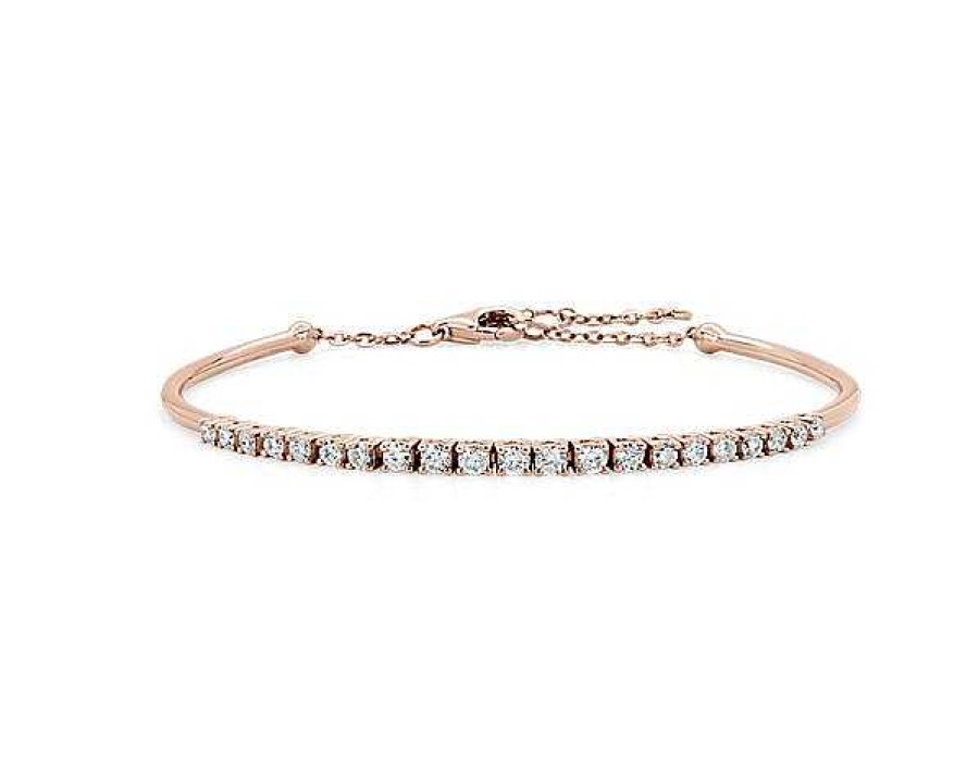 Bracelets | Blue Nile Diamond Flex Bar Bracelet In 14K Rose Gold (1/2 Ct. Tw)