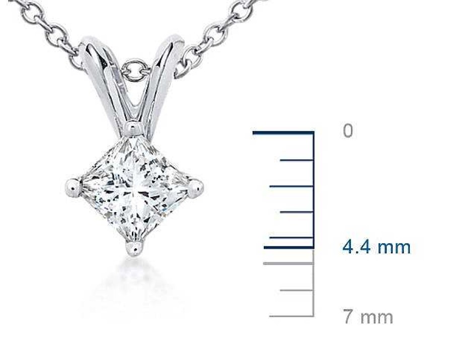 Necklaces | Blue Nile Princess Cut Diamond Solitaire Pendant In Platinum (1/3 Ct. Tw.)