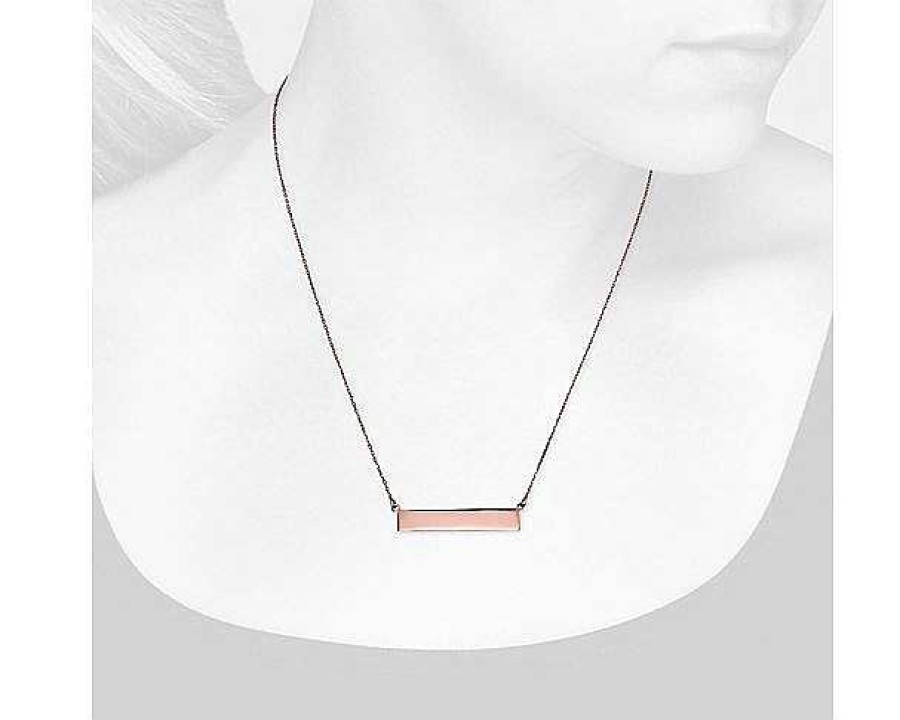 Necklaces | Blue Nile 18" Bar Necklace In 14K Rose Gold (1 Mm)