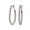 Earrings | Blue Nile Diamond Oval Shape Hoop Earrings In 14K Rose Gold (2 Ct. Tw.)