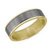 Men'S Rings | Blue Nile Two-Tone Tantalum Inlay Wedding Ring In 14K Yellow Gold (6.5Mm)