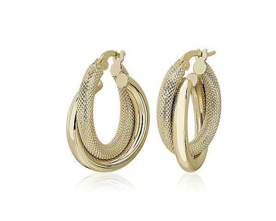 Earrings | Blue Nile Double Hoop Earrings In 14K Italian Yellow Gold