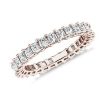 Women'S Rings | Blue Nile Radiant Cut Diamond Eternity Ring In 14K Rose Gold (2 Ct. Tw.)