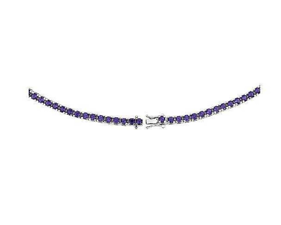 Necklaces | Blue Nile Amethyst Eternity Necklace In Sterling Silver (3Mm)