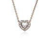 Necklaces | Blue Nile Heart-Shaped Diamond Halo Pendant In 14K Rose Gold (1/4 Ct. Tw.)